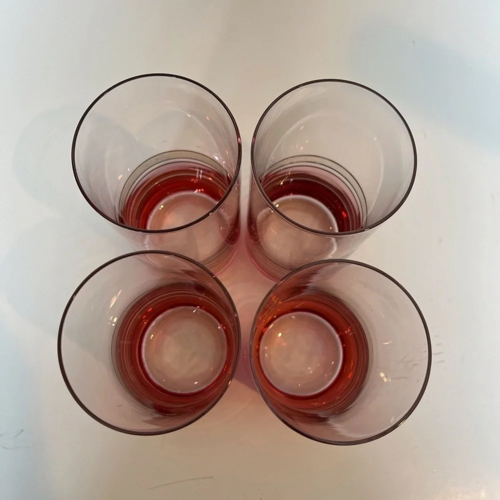 Set of 4 Tall Retro Cocktail Glasses